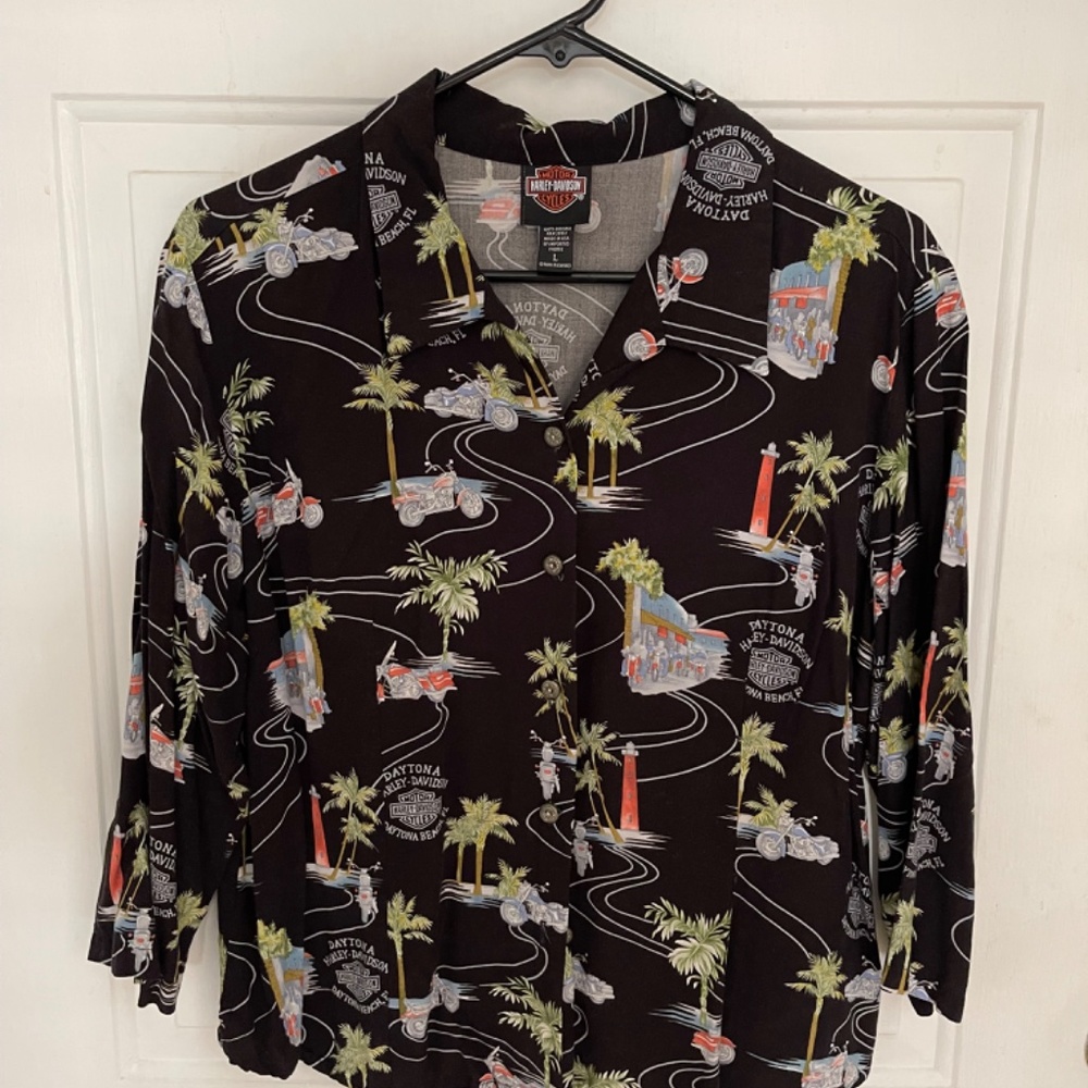 Harley Davidson Daytona Beach SHIRT Tori Richard - Size L - Picture 8 of 8